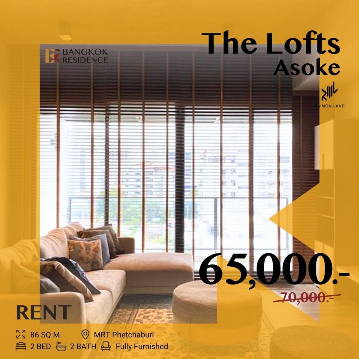 ให้เช่าคอนโดสุขุมวิท อโศก ทองหล่อ : The Lofts Asoke✨ห้องสวยในโครงการหรู! ใกล้ MRT เพชรบุรี