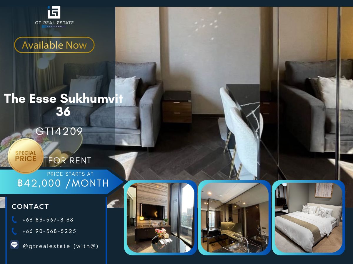 ให้เช่าคอนโดสุขุมวิท อโศก ทองหล่อ : คอนโดหรูที่ The Esse Sukhumvit 36 เดินทางสะดวก ใกล้รถไฟฟ้าบีทีเอส มีรถรับส่ง ห้องสวย เฟอร์นิเจอร์ครบ พร้อมอยู่