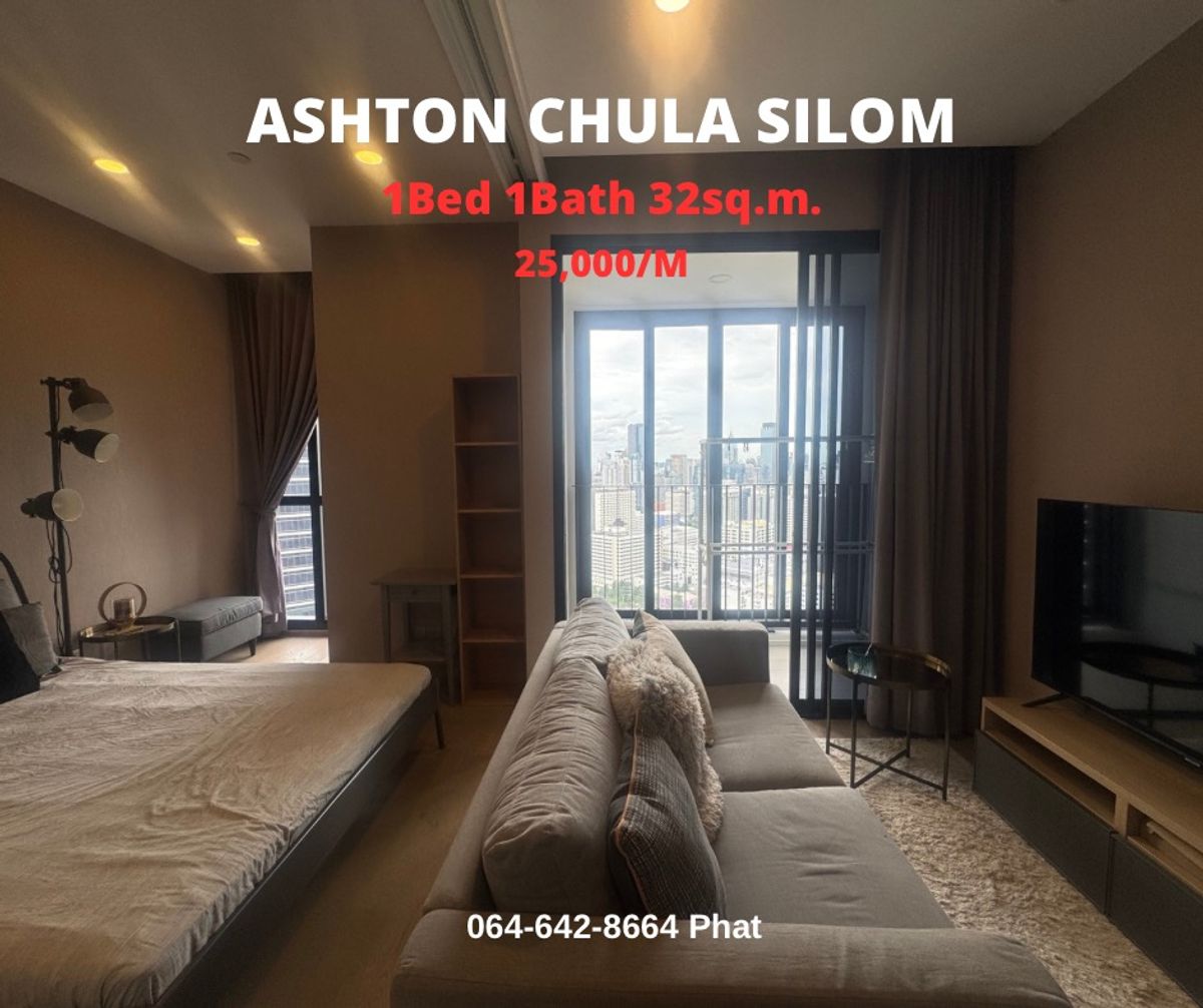 For RentCondoSiam Paragon ,Chulalongkorn,Samyan : For Rent Ashton Chula Silomnear Chulalongkorn University1bed 1bath 32SQ.M. 25k/MCONTACT 0646428664 (Phat)