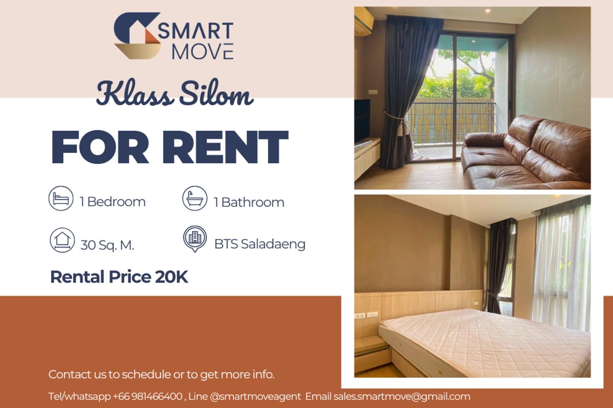 For RentCondoSilom, Saladaeng, Bangrak : 🔥 For Rent !! 🔥 Code C20230400057..........Klass Silom, 1 bedroom, 1 bathroom, Pool View, furnished, ready to move in 📣📣