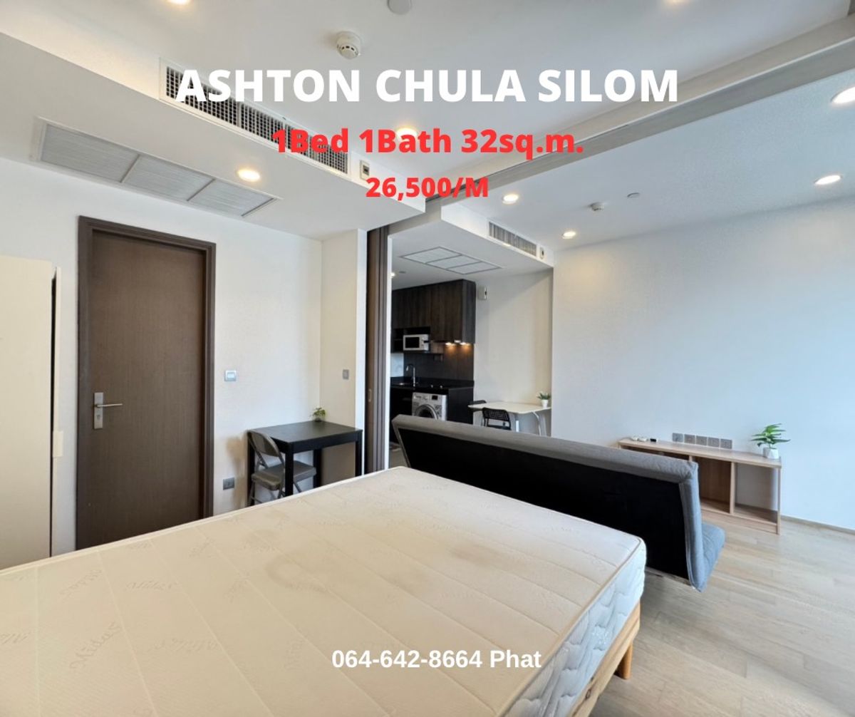 For RentCondoSiam Paragon ,Chulalongkorn,Samyan : For Rent Ashton Chula Silomnear Chulalongkorn University1bed 1bath 32SQ.M. 26,500/MCONTACT 0646428664 (Phat)