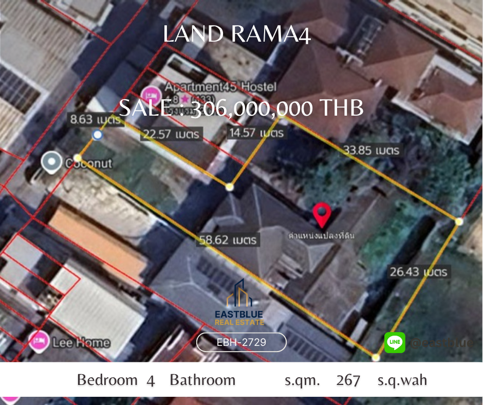 ขายที่ดินคลองเตย กล้วยน้ำไท : ที่ดินทำเลทอง รามคำแหง ใกล้เมือง 
Prime Land in Rama4 Area – Investment Opportunity!