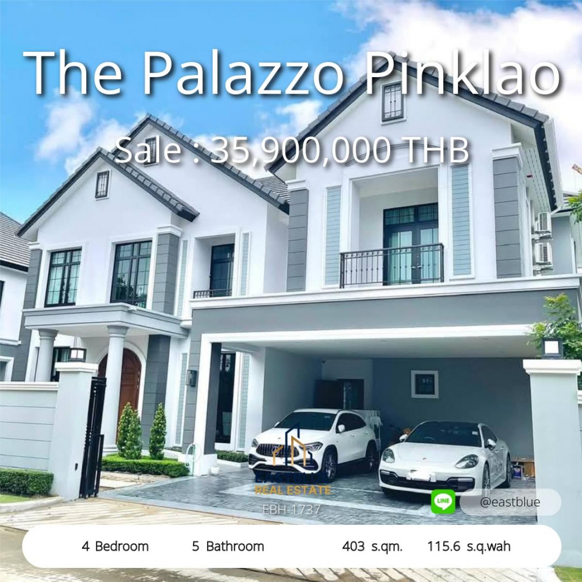 For SaleHousePinklao, Charansanitwong : Luxury house, The Palazzo Pinklao, 4 bedrooms, beautiful view, Luxury 4-Bedroom House at the Palazzo Pinklao-Stunning Views & Exclusive Price.