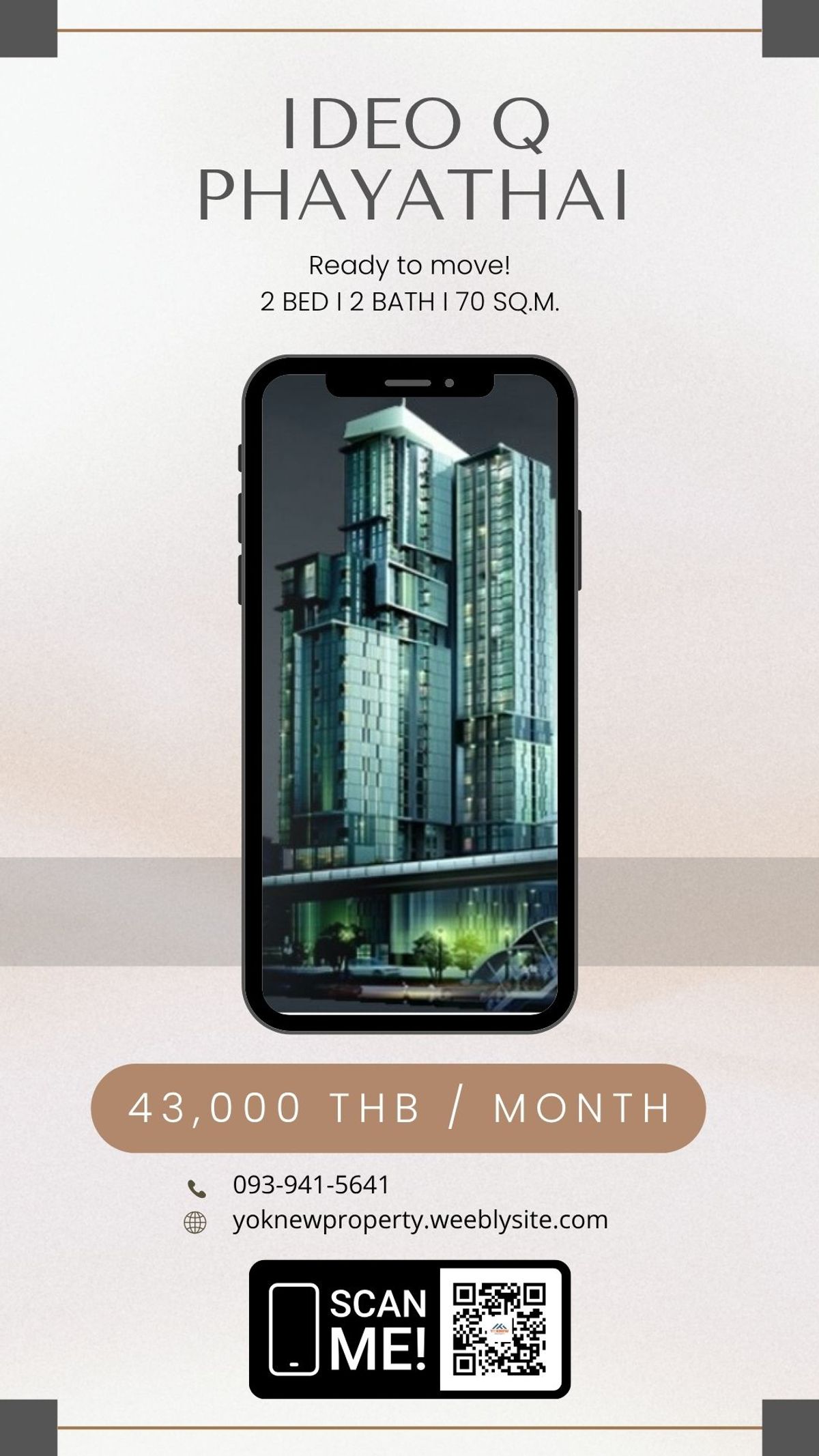 ให้เช่าคอนโดราชเทวี พญาไท : IDEO Q Phayathai 🏙️ 2 ห้องนอน ใจกลางเมือง วิวสวย พร้อมอยู่ทันที!