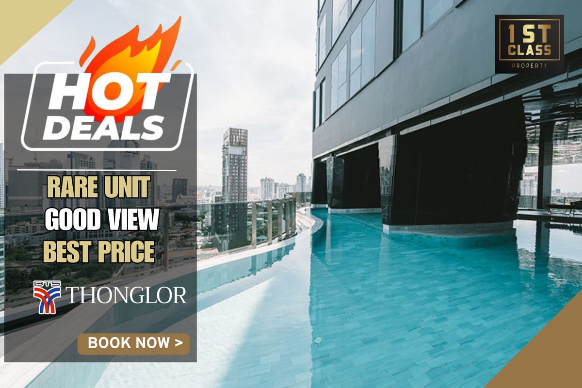 For SaleCondoSukhumvit, Asoke, Thonglor : 🔥 Price 5.69 million 🔥Super Deal | 28.93 sqm. | 1 Bedroom Fully Furnished | BTS Thonglor 📱063-8415911