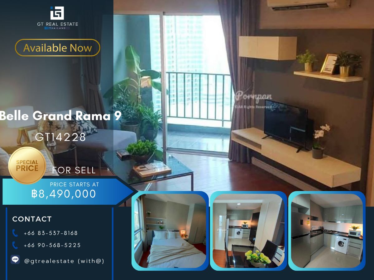 For SaleCondoRama9, Petchburi, RCA : Belle Grand Rama 9, convenient transportation, near the MAT BTS.