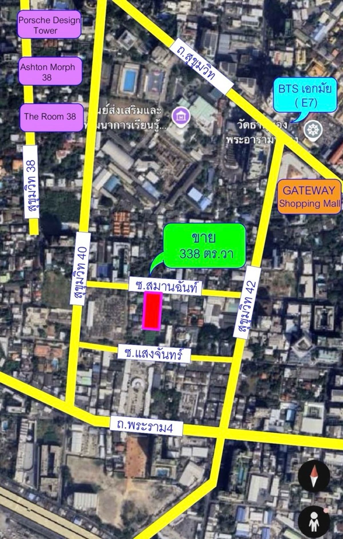 For SaleLandSukhumvit, Asoke, Thonglor : Land in the middle of the city of Ekkamai Thong Lo, Sukhumvit 40-42