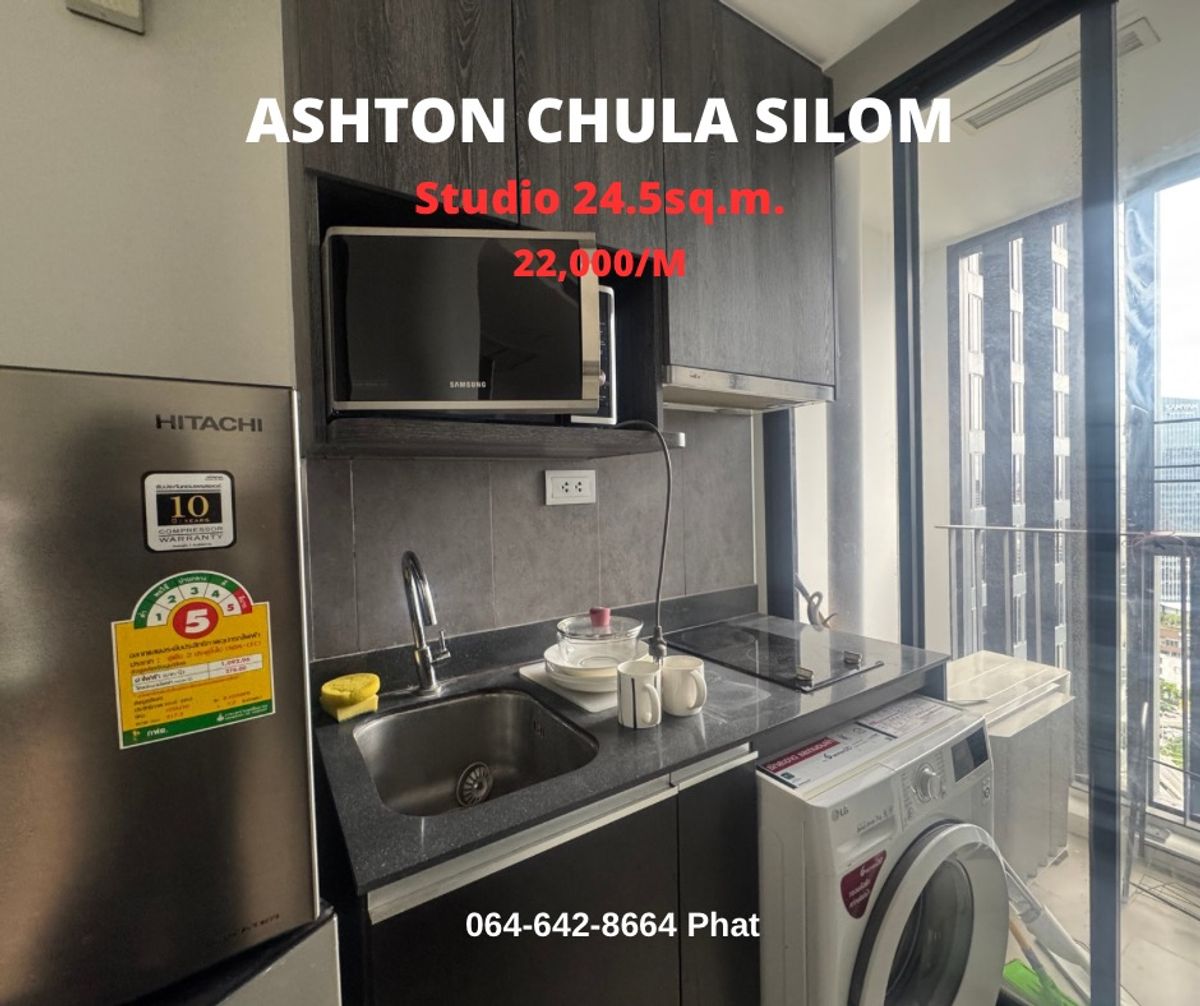 For RentCondoSiam Paragon ,Chulalongkorn,Samyan : For Rent Ashton Chula Silomnear Chulalongkorn University 24.5SQ.M. 22K/MCONTACT 0646428664 (Phat)