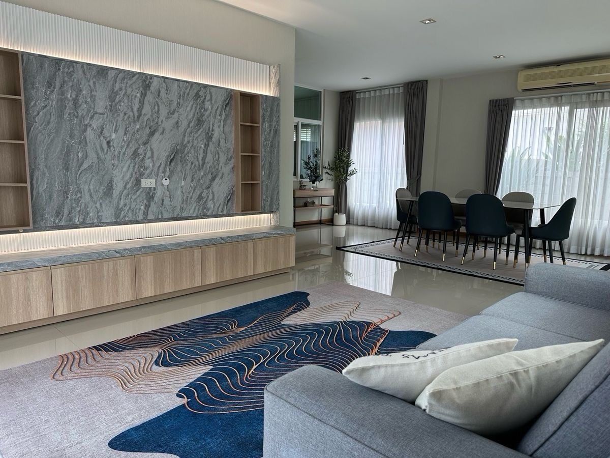 For SaleHouseNawamin, Ramindra : 💎 Luxury Modern Corner House for Sale – Spacious 5-Bedroom Home with Lush Garden, Full Functionality, and Prime Access Near Expressway in Watcharapol–ChatuChot