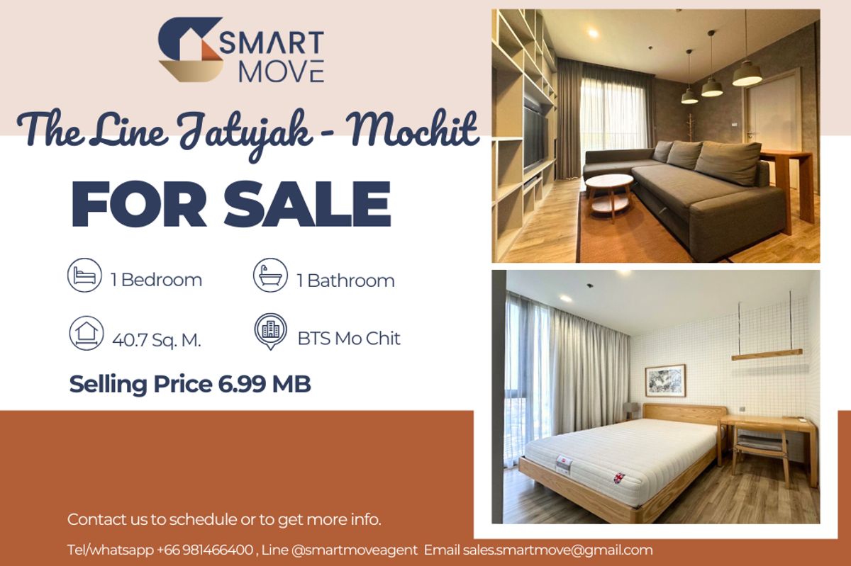 For SaleCondoSapankwai,Jatujak : 🔥 For Sale !!🔥 Code C20250700050..........The Line Jatujak - Mochit, 1 bedroom, 1 bathroom, high floor 23++, furnished, Special Deal!!📣📣