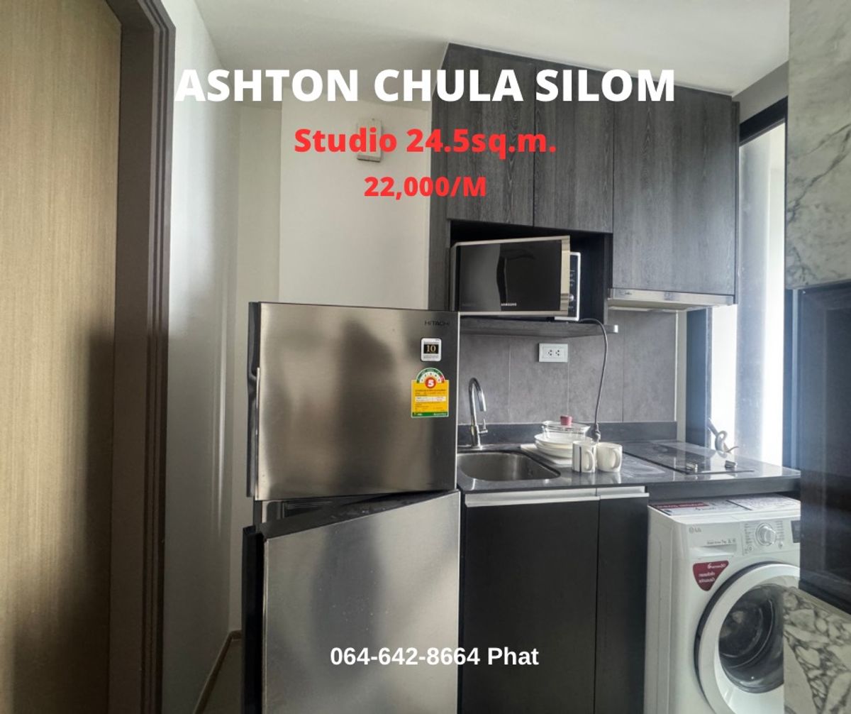 For RentCondoSiam Paragon ,Chulalongkorn,Samyan : For Rent Ashton Chula Silomnear Chulalongkorn University 24.5SQ.M. 22K/MCONTACT 0646428664 (Phat)