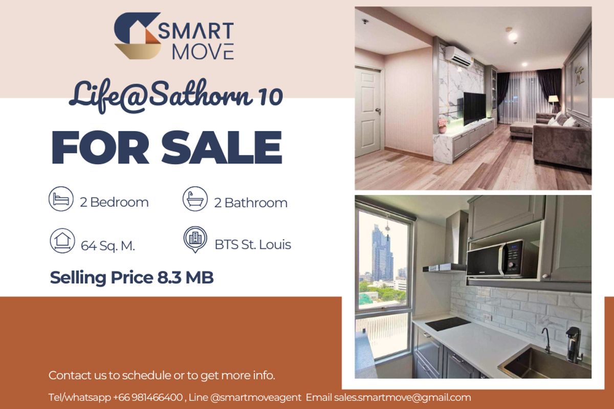 For SaleCondoSathorn, Narathiwat : 🔥 For Sale !!  🔥 Code C20230109627..........Life @ Sathorn 10, 2 bedroom, 2 bathroom, Nice room, furnished, Special Deal!!📣📣