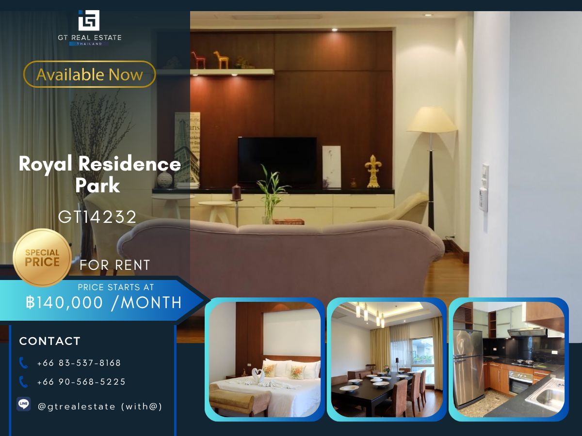 For RentCondoWitthayu, Chidlom, Langsuan, Ploenchit : Luxury condo at the Royal Residence Park. Convenient to travel near the BTS train. Ready to stay immediately !!
