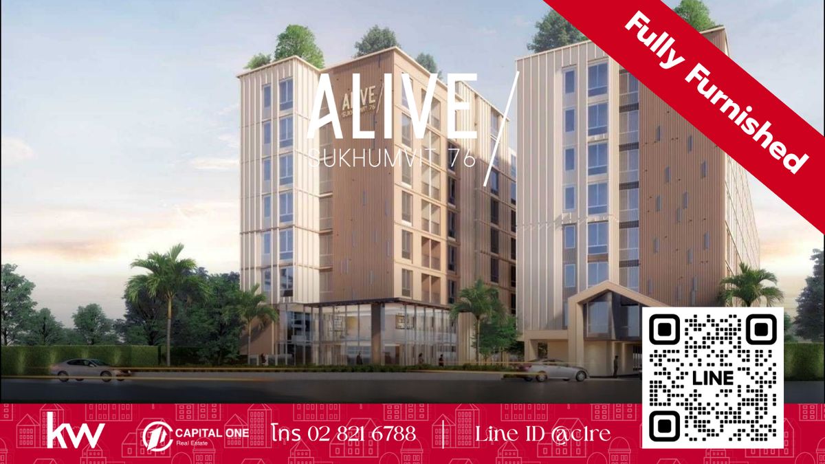 For SaleCondoSamut Prakan,Samrong : Spacious 2-Bedroom Condo – Alive Sukhumvit 76 (Ready to Move In)