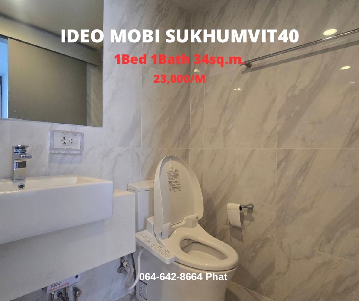 For RentCondoSukhumvit, Asoke, Thonglor : 🏙️ for RENT | IDEO Mobi Sukhumvit 40✨ Low-Rise Condo • Prime Location Near BTS 🛏 1 Bedroom | 🛁 1 Bathroom | 📐 34 SQ.M. 💸 Only 23,000 ฿/Month 📍. (Phat)