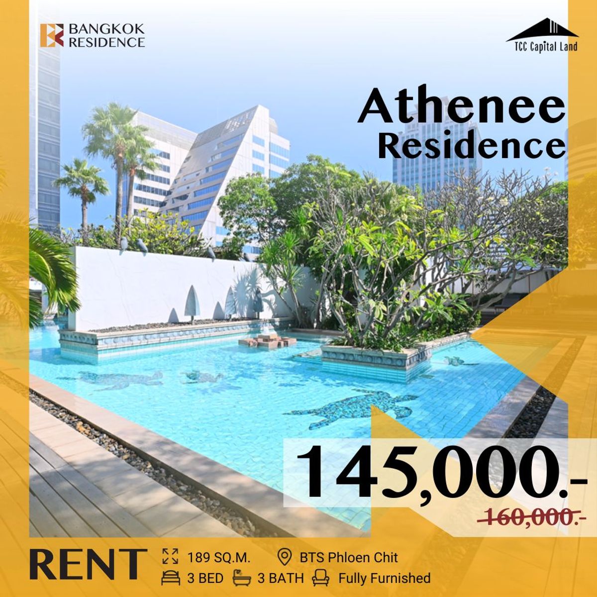 ให้เช่าคอนโดวิทยุ ชิดลม หลังสวน : Athenee Residence 🌟  คอนโดหรูรีโนเวตใหม่ ใจกลาง CBD ใกล้ BTS เพลินจิต