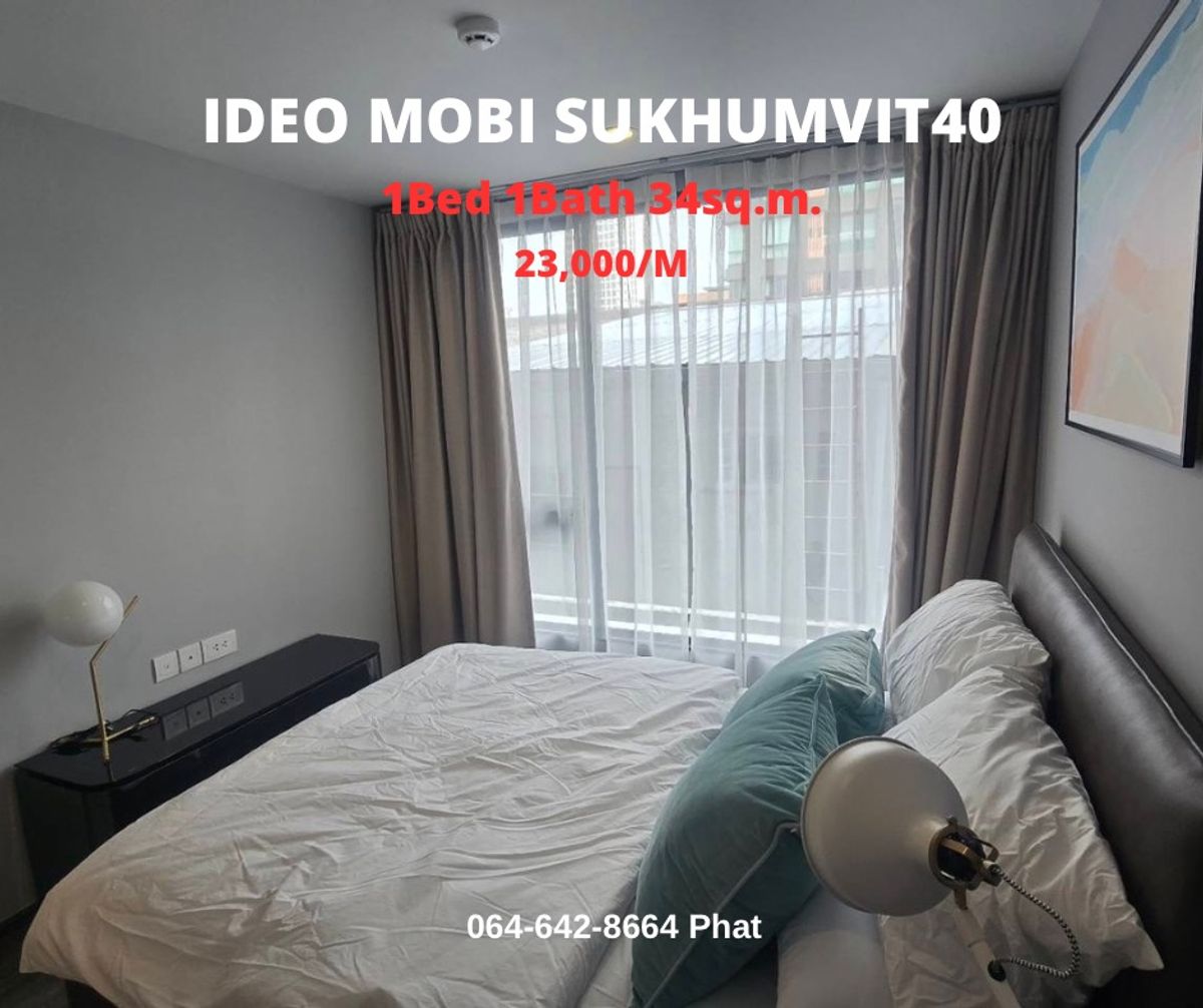 For RentCondoSukhumvit, Asoke, Thonglor : 🏙️ for RENT | IDEO Mobi Sukhumvit 40✨ Low-Rise Condo • Prime Location Near BTS 🛏 1 Bedroom | 🛁 1 Bathroom | 📐 34 SQ.M. 💸 Only 23,000 ฿/Month 📍. (Phat)