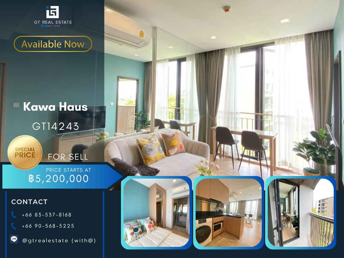 ขายคอนโดอ่อนนุช อุดมสุข : คอนโด Kawa Haus เดิรนทางสะดวก ใกล้รถไฟฟ้าบีทีเอส มีรถรับส่ง ห้องสวย เฟอร์นิเจอร์ครบ พร้อมขาย !!!