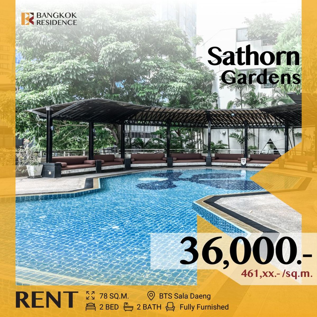 ให้เช่าคอนโดสาทร นราธิวาส : Sathorn Garden ✨ คอนโดทำเลทองพร้อมอยู่ ใกล้ BTS ศาลาแดง