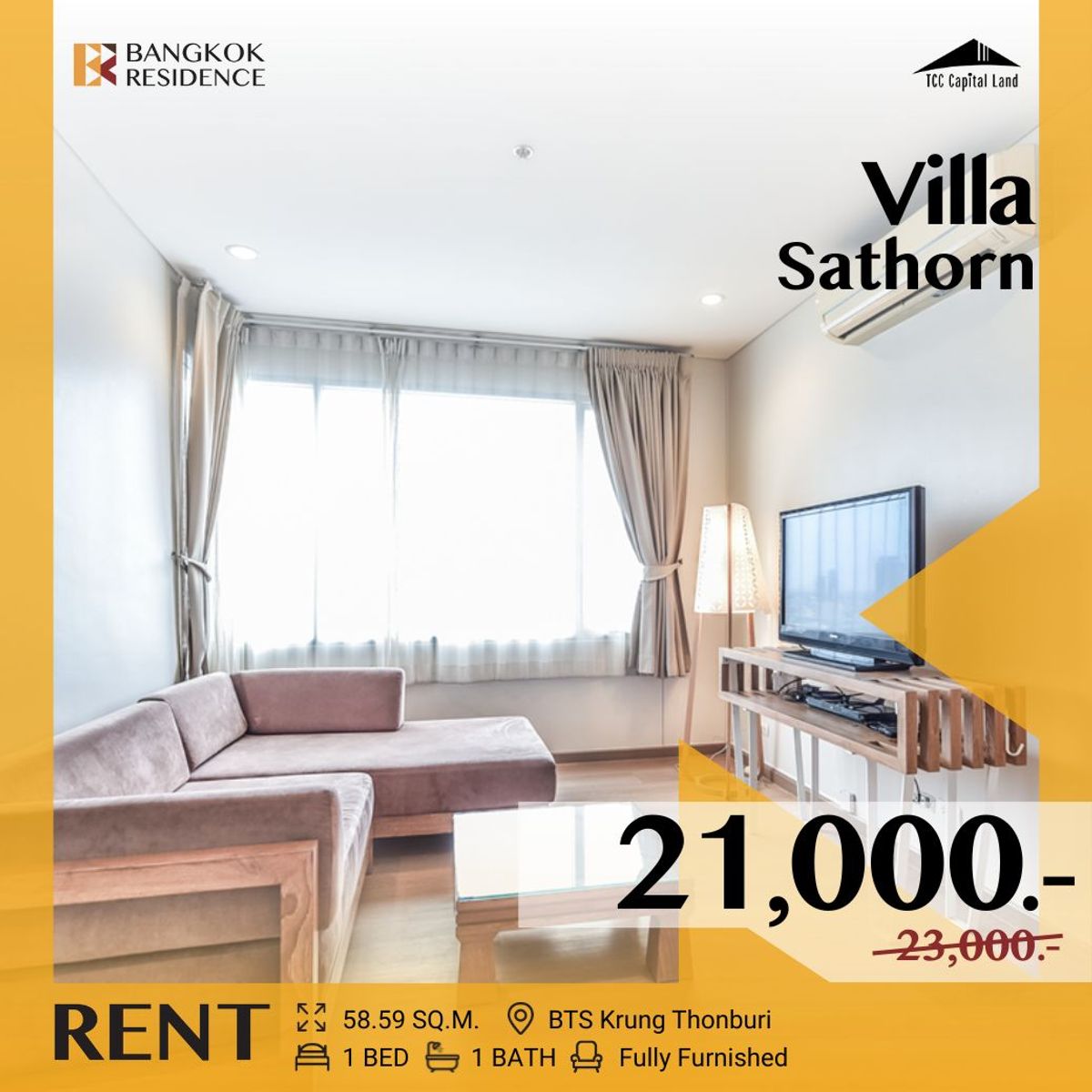 ให้เช่าคอนโดวงเวียนใหญ่ เจริญนคร : Villa Sathorn 🌟 ห้องรีโนเวทใหม่ วิวแม่น้ำเจ้าพระยา ใกล้ BTS กรุงธนบุรี