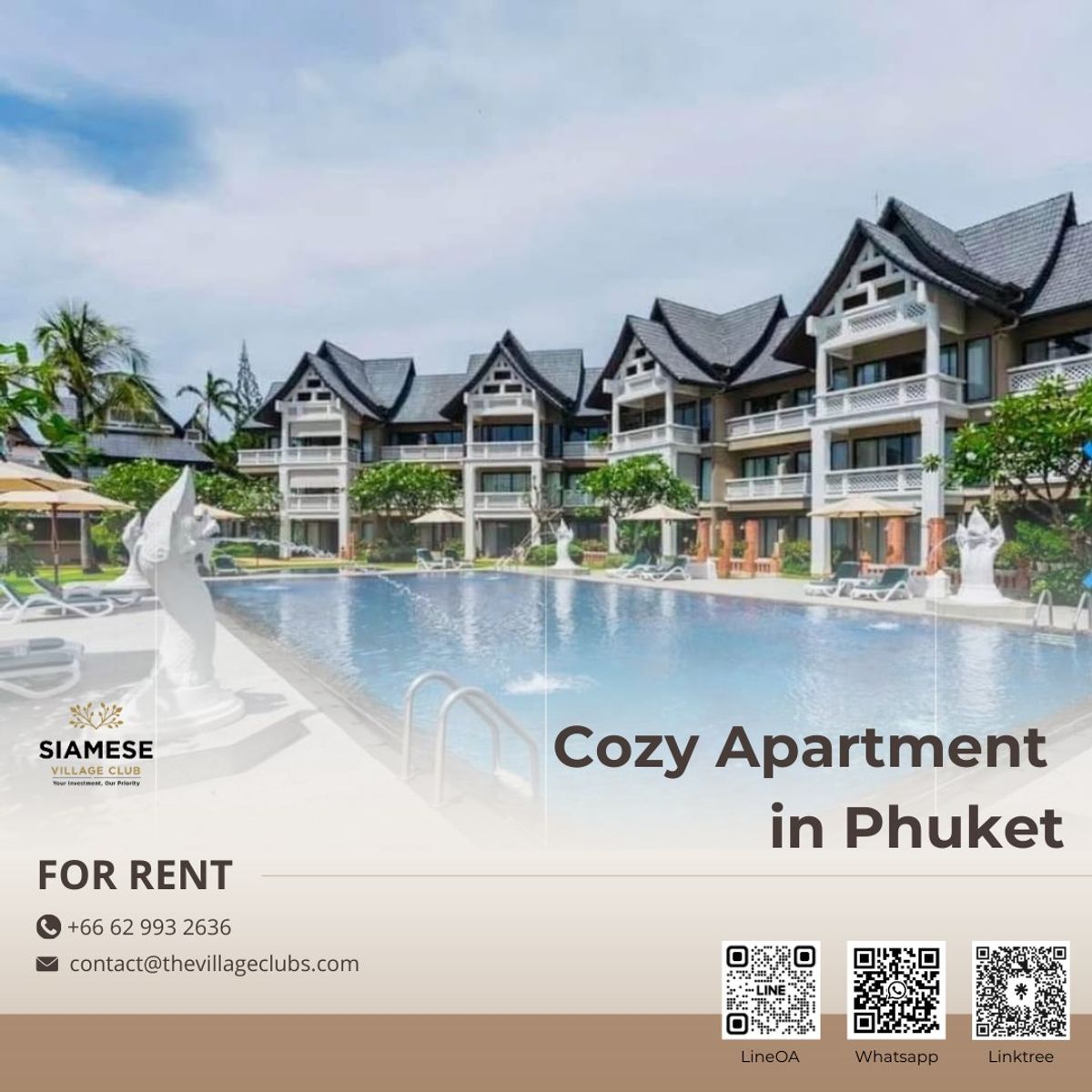 ให้เช่าภูเก็ต : Cozy Apartment for Rent in Thalang, Phuket