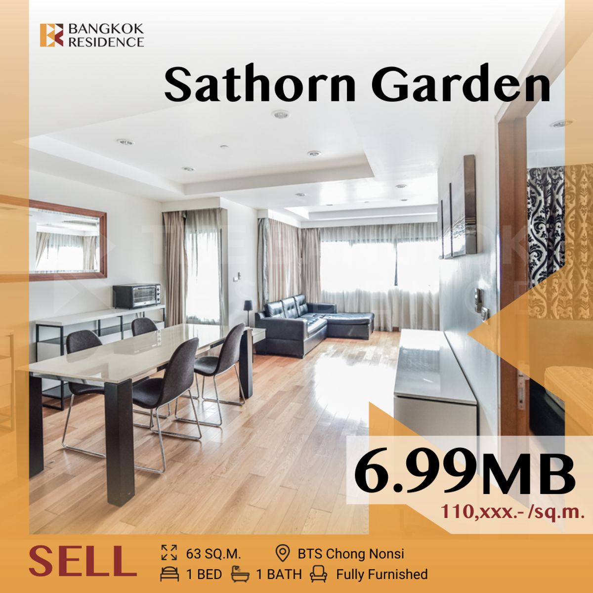 ขายคอนโดสาทร นราธิวาส : ✨ ห้องพึ่งรีโนเวทใหม่ ราคาดี ✨ Sathorn Garden ใกล้ BTS ช่องนนทรี