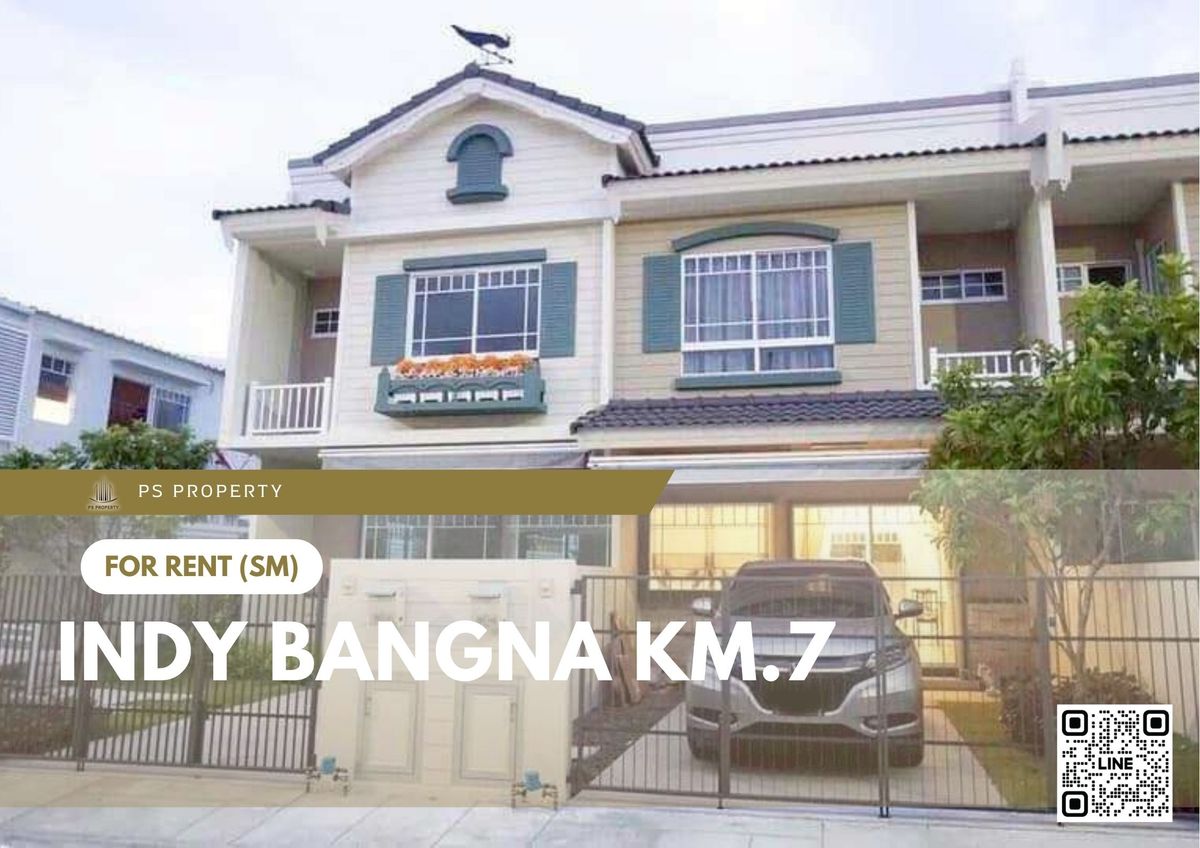 ให้เช่าทาวน์โฮมสมุทรปราการ สำโรง : ทาวน์เฮ้าส์ให้เช่า ✨ Indy Bangna Km.7 ✨ 2 ห้องนอน 3 ห้องน้ำ เฟอร์นิเจอร์ และ เครื่องใช้ไฟฟ้าครบ 