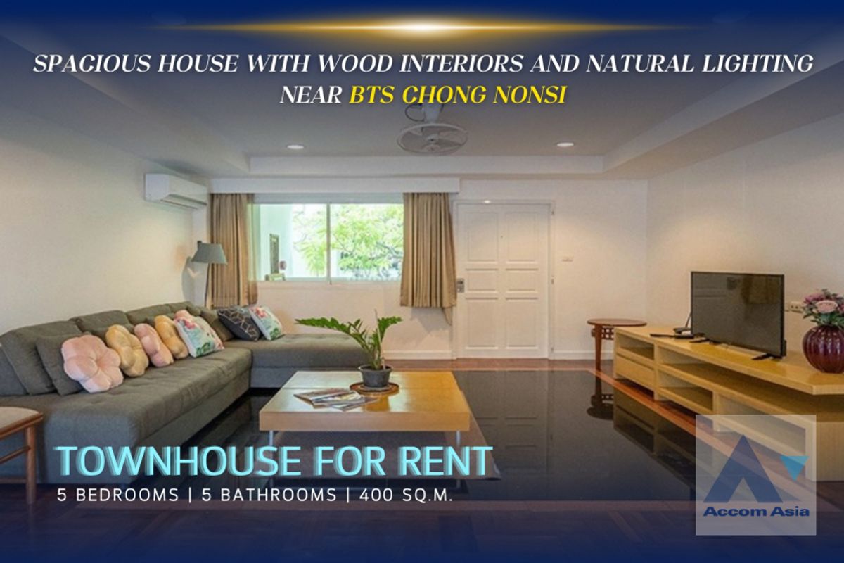 For RentTownhomeSathorn, Narathiwat : 🔼ACCOMA🔽 SPACOUS WITH LIGHT WOOD Interior and Natural Lighting in Sathorn (AA20501)