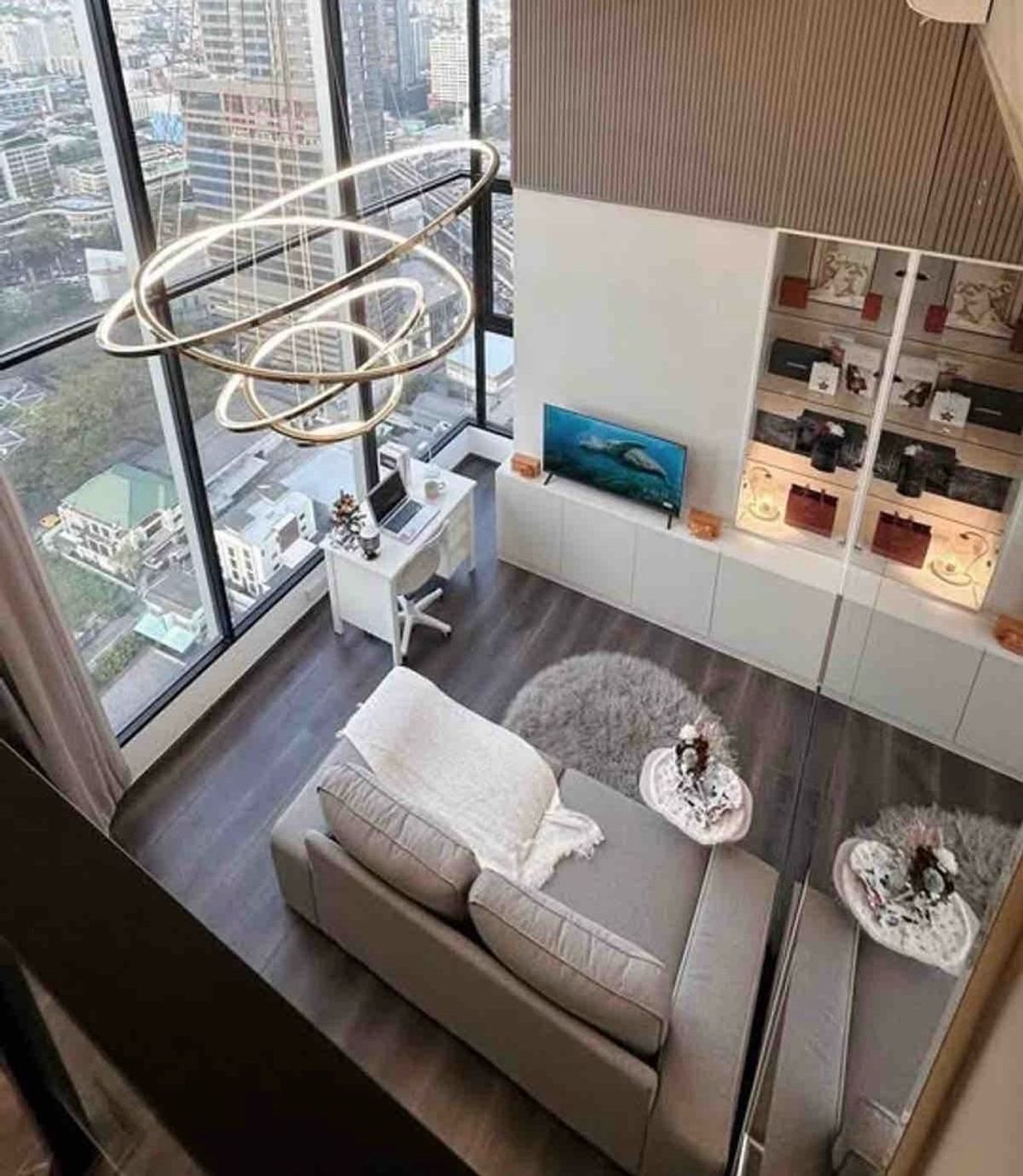 For RentCondoKasetsart, Ratchayothin : For rent Knightsbridge Space Ratchayothin | 2 bedrooms Duplex 55 sq.m. | Floor 30, beautiful corner room | Near BTS Phahonyothin 24, only 0.1 km.