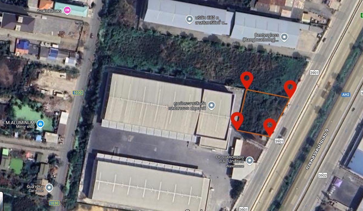 For SaleLandPathum Thani,Rangsit, Thammasat : Owner selling himself Land for sale in Pathum 1 rai, next to the main road number 9 Kanchanaphisek