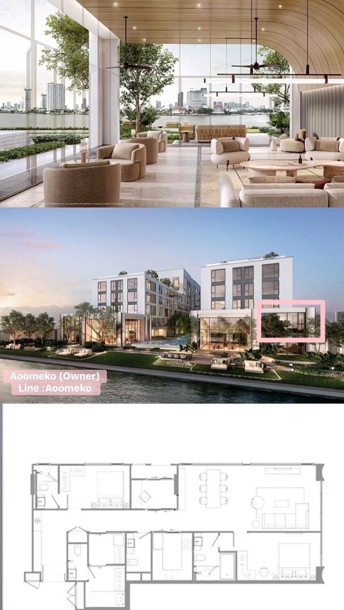Sale DownCondoSathorn, Narathiwat : 👑 Chapter Charoenkrung-Reverside (Chapter Charoenkrung-Reverside) ⭐️Super Rare Item⭐️*Private Riverfront. The front room is the nearest to the river ** with 3 bedrooms. The atmosphere of the river is private. There are only 2 rare projects.