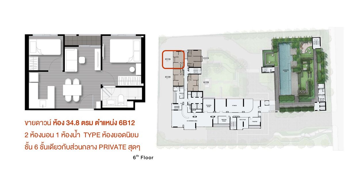 For SaleCondoAri,Anusaowaree : 💕NUE EVO ARI 1 Bed Plus Room 34.8 sqm, 6th floor, same floor as the central Private