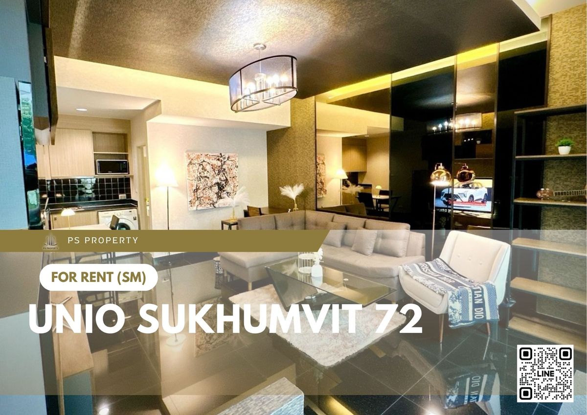 For RentCondoBangna, Bearing, Lasalle : For rent 📍 Unio Sukhumvit 72📍 Fully furnished and equipped with electrical appliances, near BTS Bearing