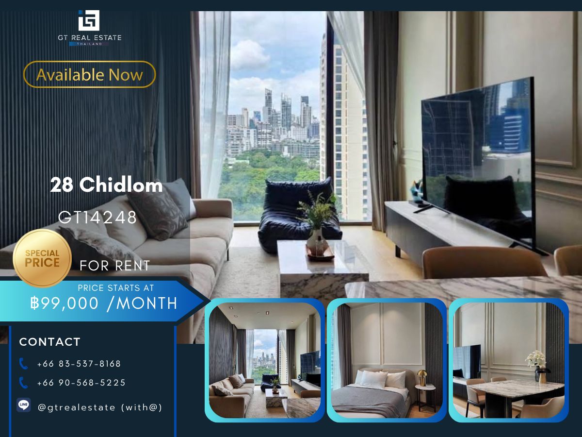 For RentCondoWitthayu, Chidlom, Langsuan, Ploenchit : Condo 28 CHIDLOM. Convenient transportation. Near the BTS Skytrain has a beautiful room shuttle. Ready to stay immediately