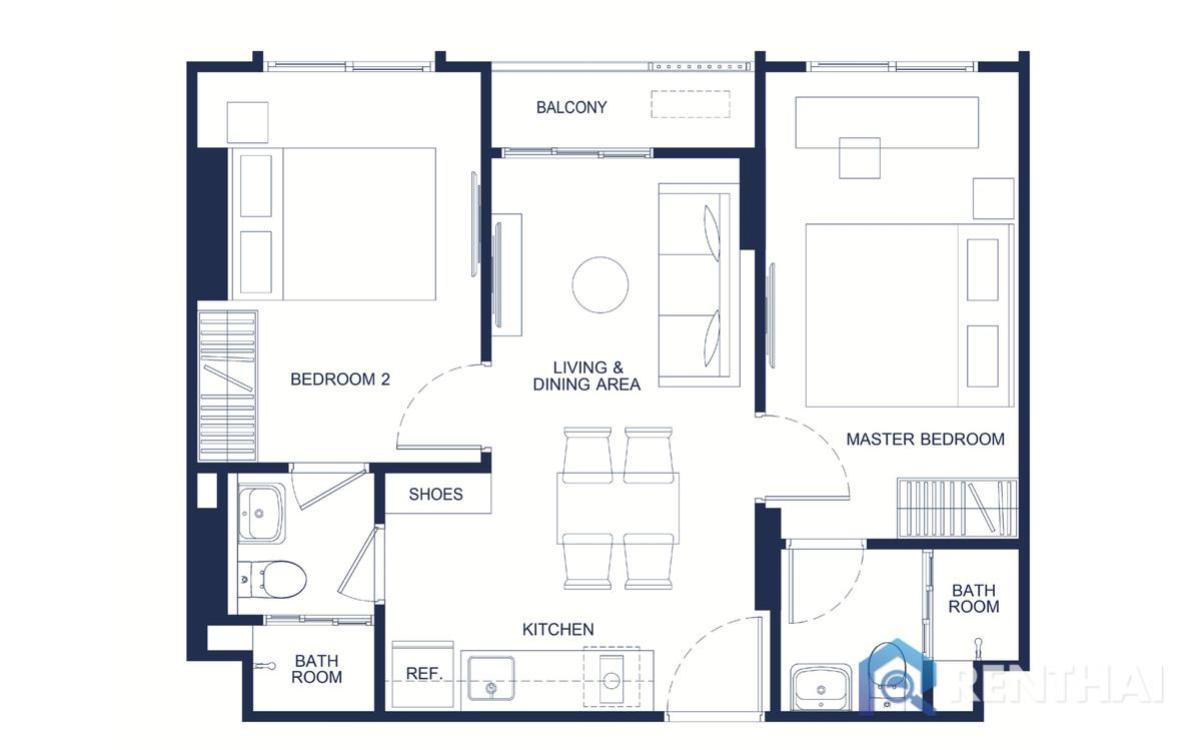 ขายคอนโดภูเก็ต : สำหรับ ขาย คอนโด 2 ห้องนอน ที่ THE BASE Bukit