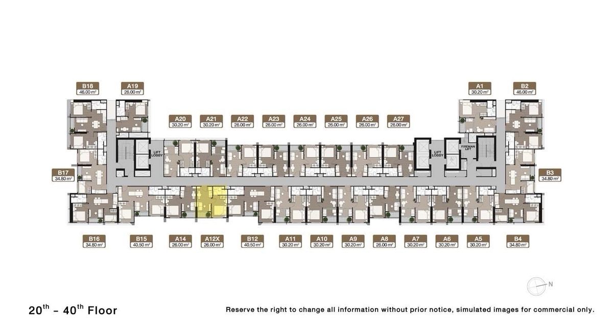 ขายดาวน์คอนโดพระราม 9 เพชรบุรีตัดใหม่ RCA : 🔥Nue District R9 For sale (FQ) 26 Sqm. East view, High Floor 20 up : Selling price 3.799 only