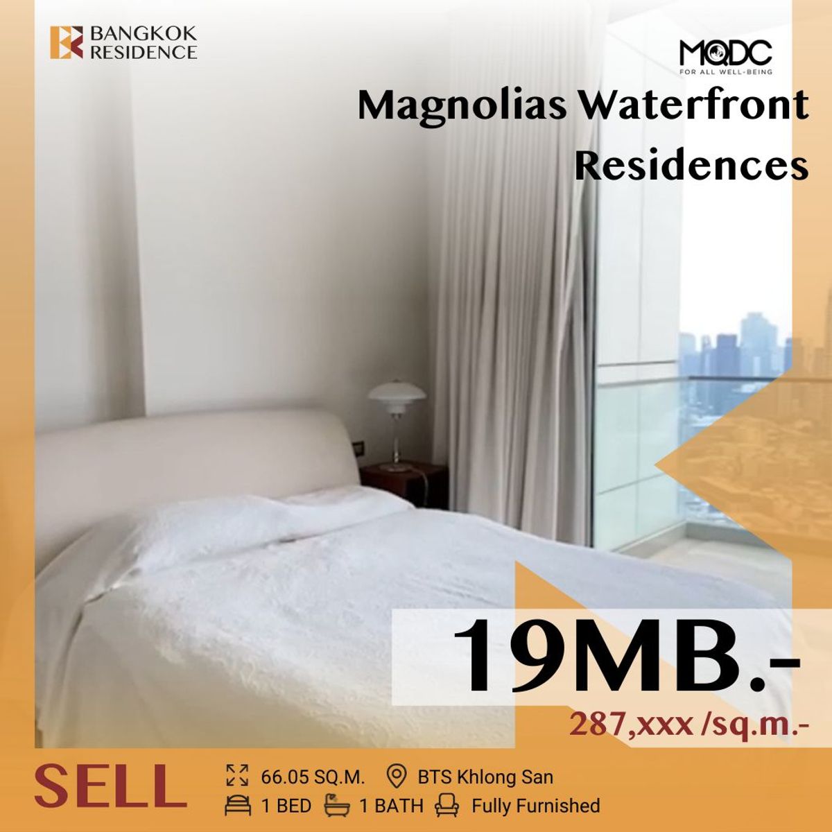 For SaleCondoWongwianyai, Charoennakor : 🔥Rare Riverfront Unit ,Best Price!! Magnolias Waterfront Residences near BTS Khlong San
