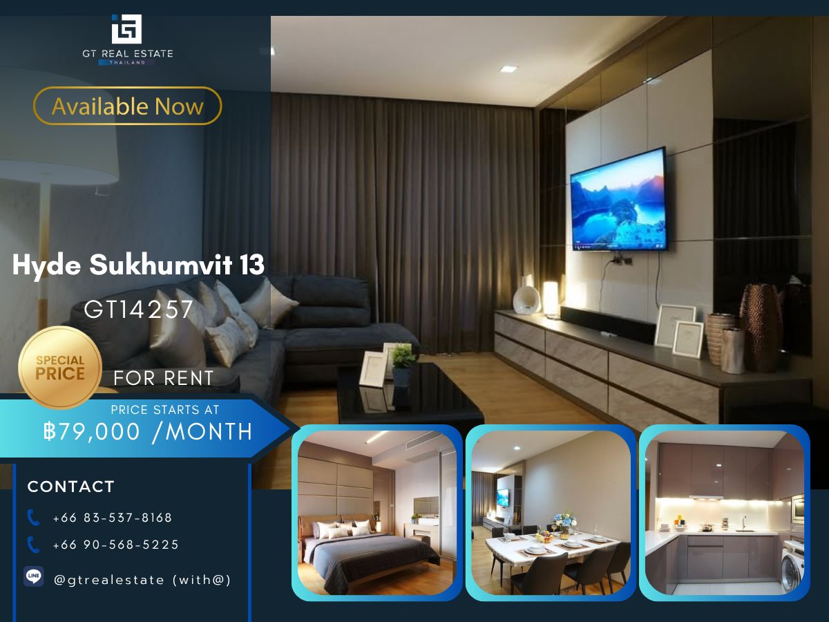 For RentCondoNana, North Nana,Sukhumvit13, Soi Nana : Hyde Sukhumvit 13 condo, convenient transportation, near BTS, beautiful furniture Free ready !!