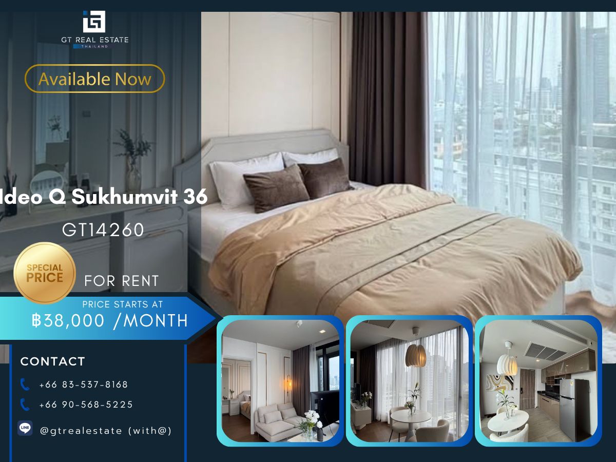For RentCondoSukhumvit, Asoke, Thonglor : Ideo Q Sukhumvit 36 condo, convenient transportation, near BTS, have a beautiful furniture shuttle, ready!