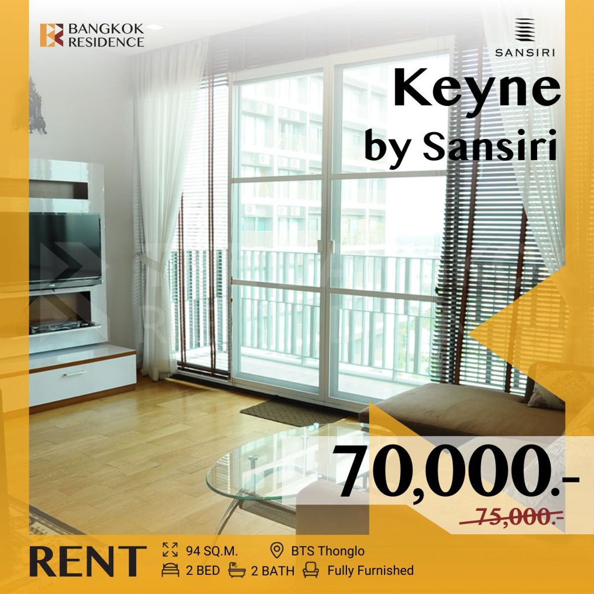 ให้เช่าคอนโดสุขุมวิท อโศก ทองหล่อ : Keyne by Sansiri ⚡ ห้องชั้นสูง ทิศใต้ เงียบสงบ พร้อมความเป็นส่วนตัว ใกล้ BTS ทองหล่อ