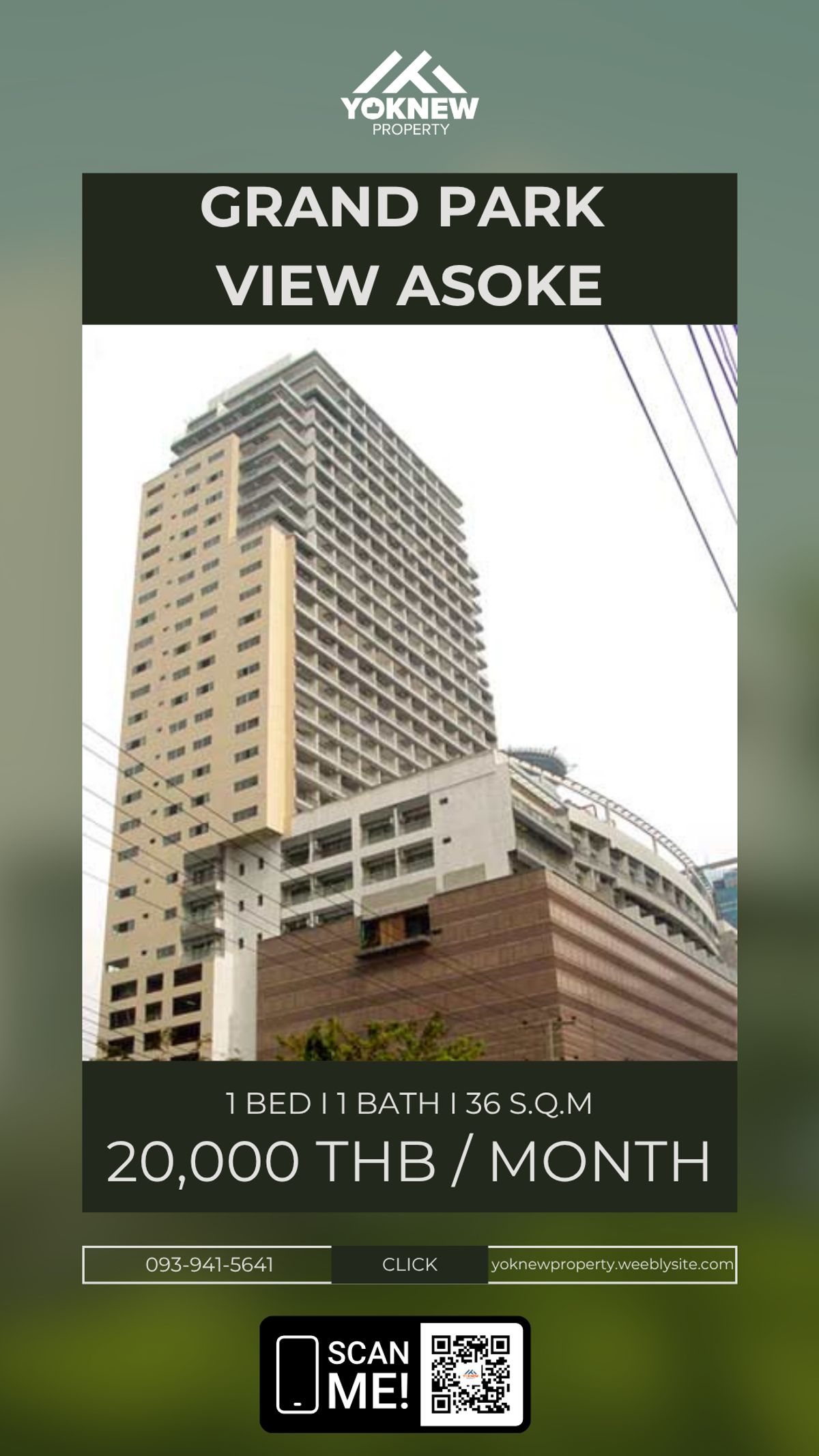 ให้เช่าคอนโดสุขุมวิท อโศก ทองหล่อ : 📍 Grand Park View Asoke | ใจกลางอโศก Rare Item แต่งครบ เช่าแค่ 20,000!