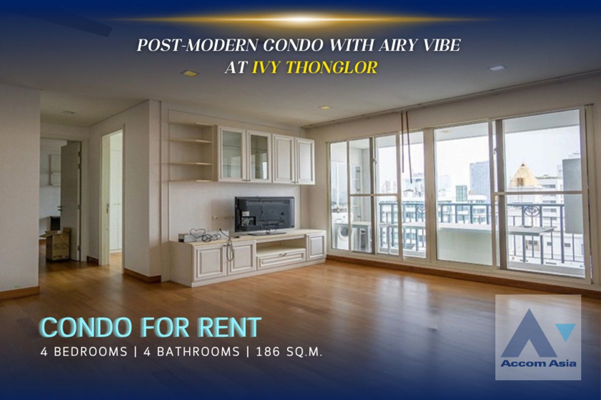 ให้เช่าคอนโดสุขุมวิท อโศก ทองหล่อ : 🔼AccomA🔽 Post-modern condo with 4 bedrooms and airy vibe at Ivy Thonglor   (AA18099)