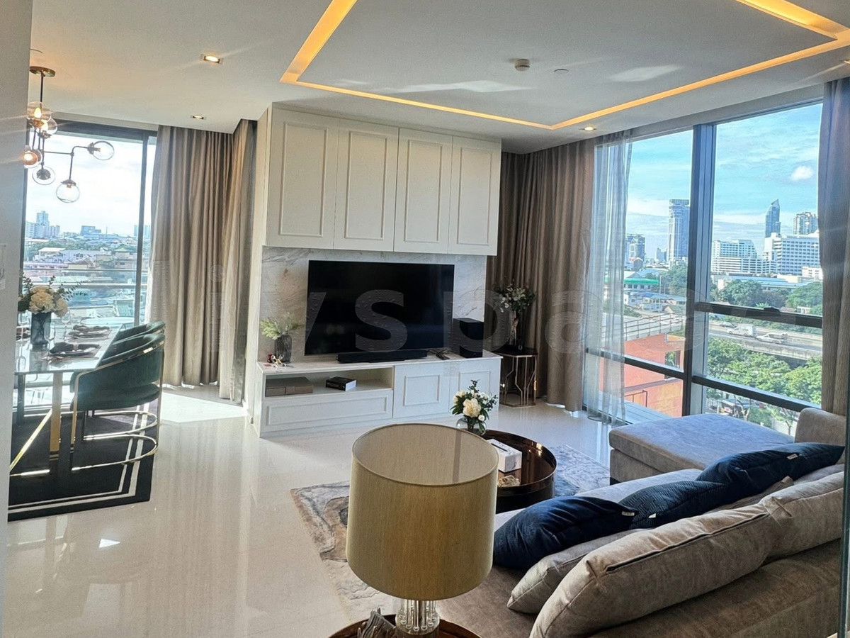For RentCondoSathorn, Narathiwat : ▚ LG111ツ For Rent: The Bangkok Sathorn – 2 Bed 104 sqm. 🏙️🌳 Private Lift Corner Unit, South Facing Garden View, Elegant Design, Fully Furnished