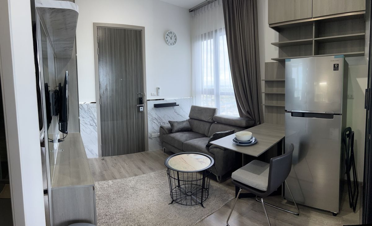 For RentCondoOnnut, Udomsuk : High floor 1 bed 1 bath 32 sqm studio at Knightsbridge Prime Onnut for rent 20,000THB per month, Sukhumvit Soi 77, Onnut BTS station