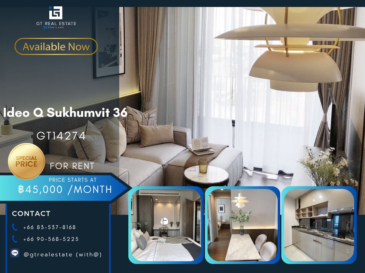 For RentCondoSukhumvit, Asoke, Thonglor : Ideo Q Sukhumvit 36 Condo, very beautiful, convenient to travel, complete with BTS.