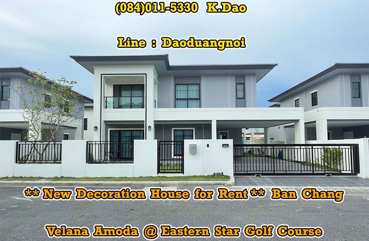 For RentHouseRayong : VELANA AMODA @EASTERN STAR GOLF COURSE, Ban Chang *** New Decoration House for Rent ***