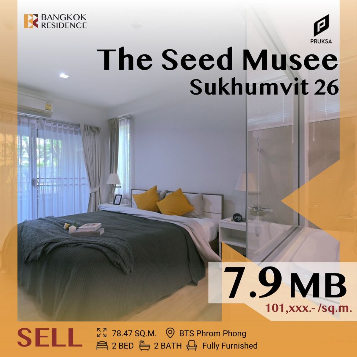 For SaleCondoSukhumvit, Asoke, Thonglor : 🔥 Great Price! city view unit,Fully Furnished ,The Seed Musee Sukhumvit 26, near BTS Phrom Phong