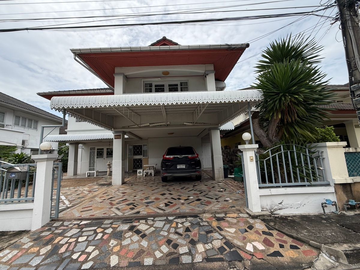 For SaleHouseMin Buri, Romklao : 2 storey detached house, 76 sq.w., 3 bedrooms, 2 bathrooms,  Perfect Place Ramkhamhaeng 164