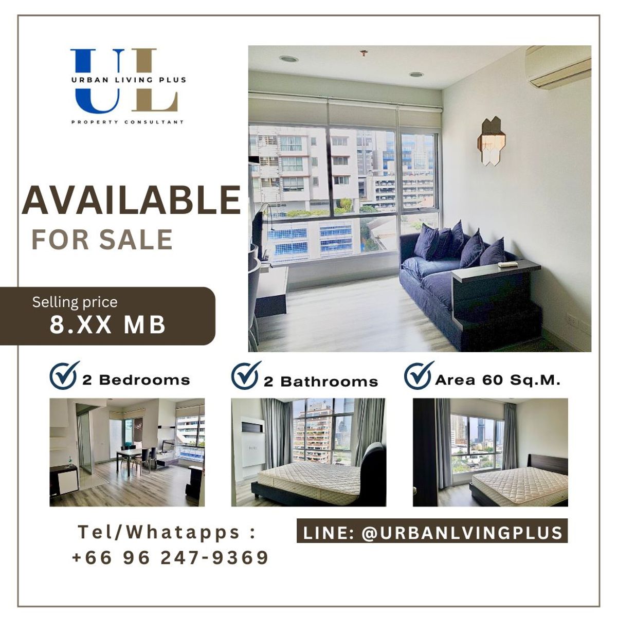 ขายคอนโดสาทร นราธิวาส : ( U20250729200 )  ห้องหายาก Tel/Line 096-2479369 , ขาย !! เซ็นทริค สาทร-เซนต์หลุยส์ 2 ห้องนอน 2 ห้องน้ำ 60 ตร.ม. ห้องสวย สภาพดี พร้อมอยู่✨✨