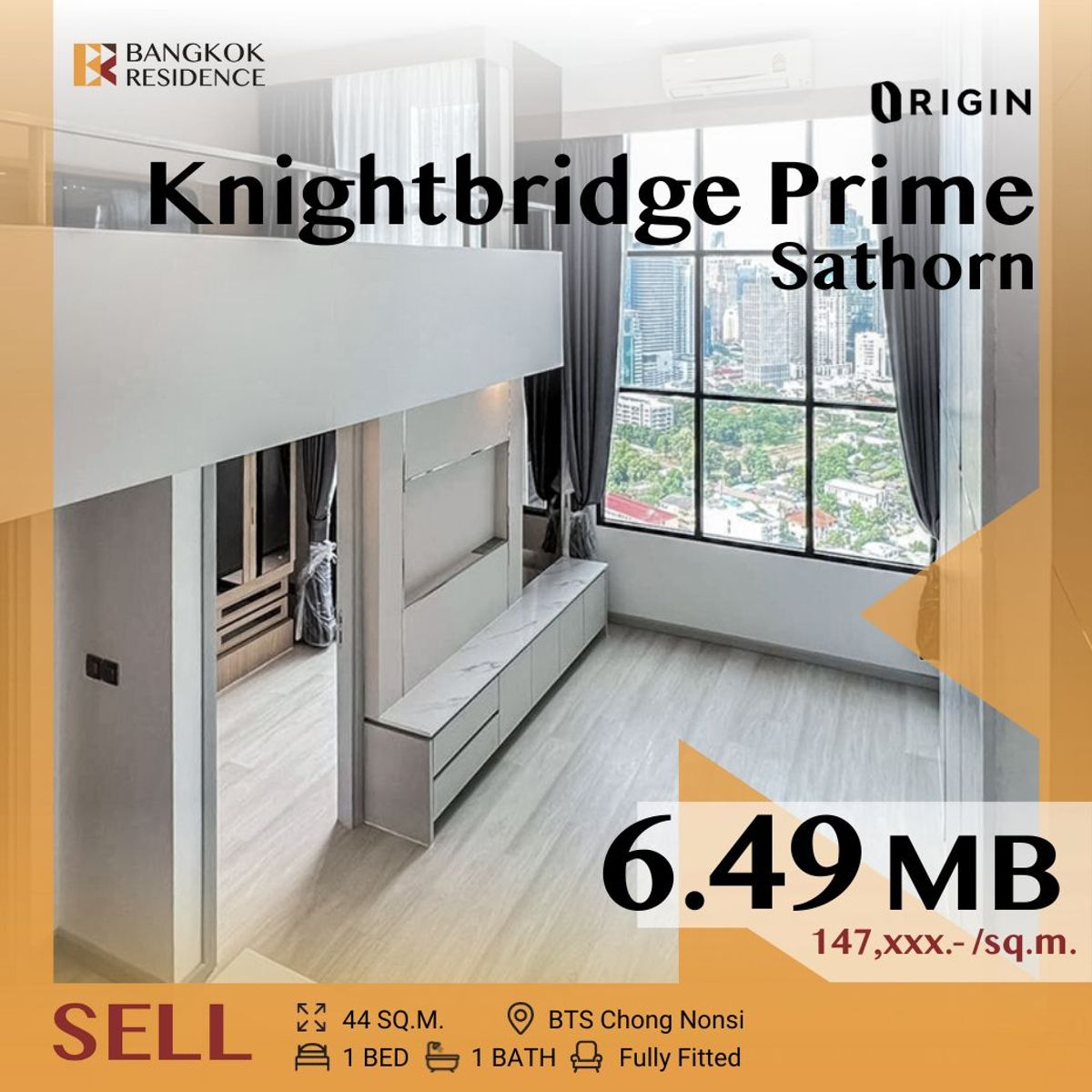 ขายคอนโดสาทร นราธิวาส : 💸 Special Price!!✨Luxury condo ✨  Knightsbridge Prime Sathorn near BTS Chong Nonsi